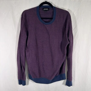 Bonobos Sweater Mens Medium Red Blue Crew Neck Long Sleeve Cotton Blend